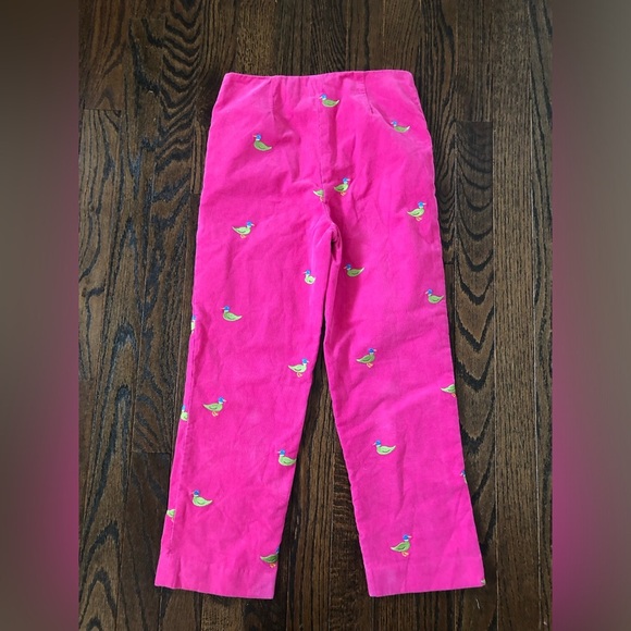 Lilly Pulitzer Girls 8 Pink Corduroy Duck Embroidered Pants w/Pockets - GUC! - Picture 7 of 12